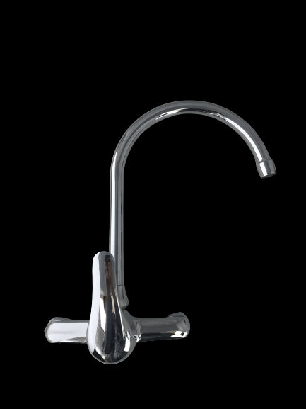 Miscelatore a parete muro per cucina o lavanderia con canna ombrello