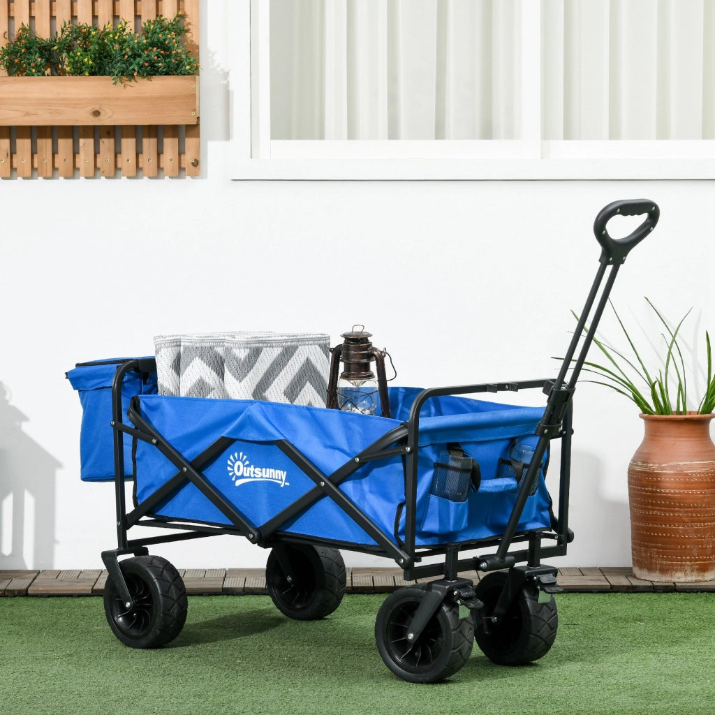 Carrello da Giardino 110L ¨C zephmum ¨C Blu Acciaio Tessuto