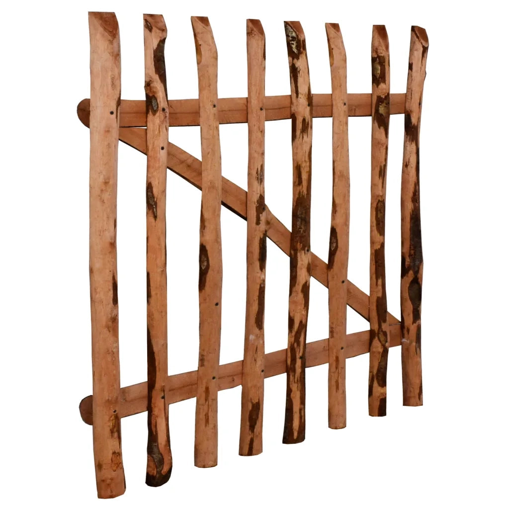 Cancello Singolo Recinzione Legno Nocciolo Impregnato 100x90 cm 142595