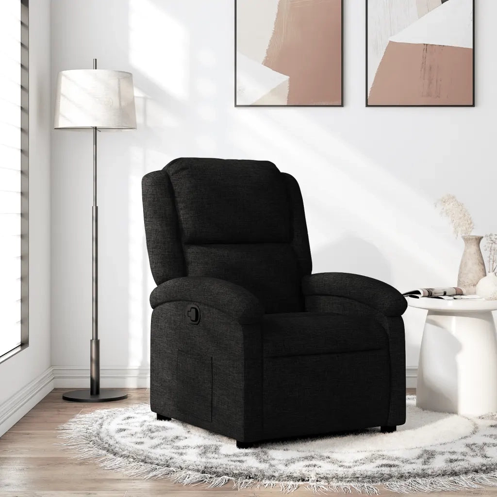 Divano Sedia-Poltrona Reclinabile in Tessuto Nero 483417