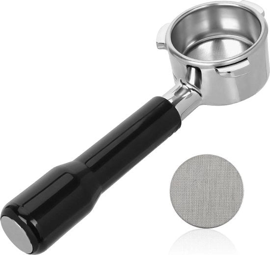 Portafiltro senza fondo - 54mm Acciaio inossidabile - Portafiltro rimovibile - Manico in plastica - Pezzo di ricambio - Portafiltro per macchine per caffè della serie 8