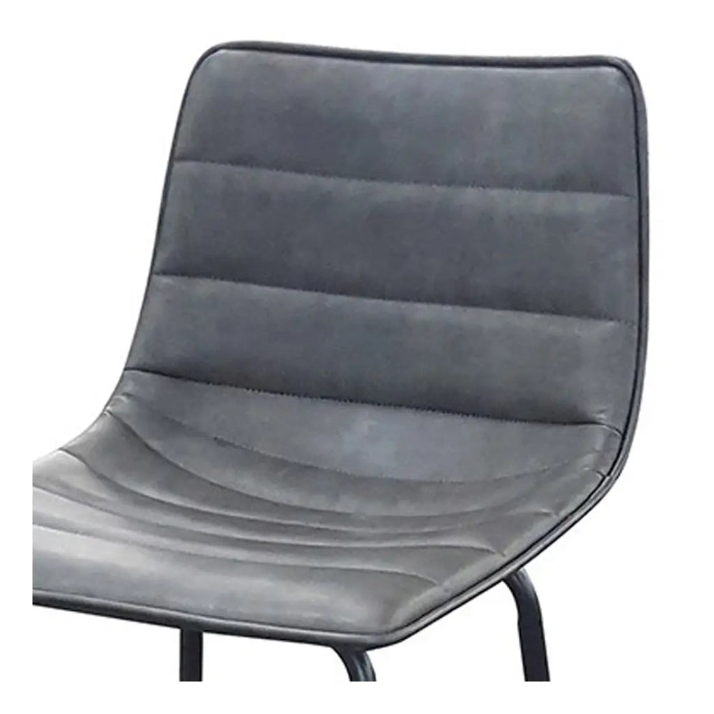 Set di 2 sgabelli da bar con schienale effetto pelle grigio quarzo collezione NETS - Stile industriale