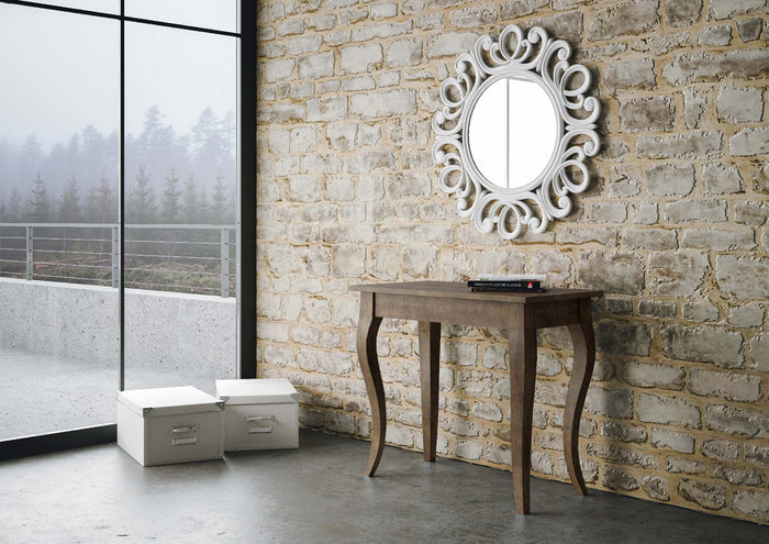 Consolle Allungabile in Legno H77x48x90/308cm Olanda Noce Classica