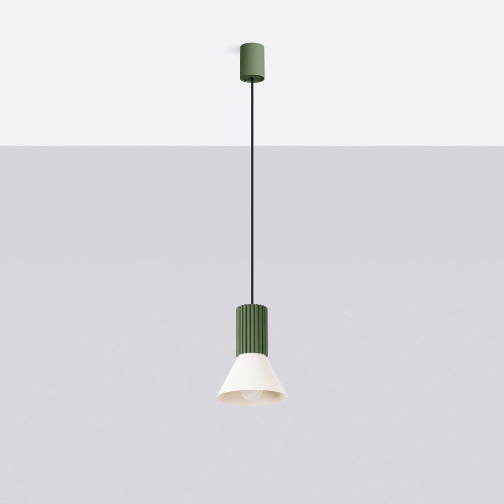 Lampada a sospensione ESTRIA 1 beige/verde oliva