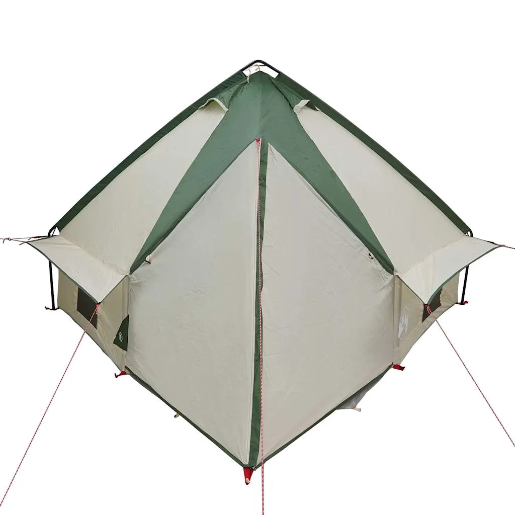 Tenda Teepee per 4 persone-Tenda da campeggio Verde e Grigio 388 x 320 x 169 cm