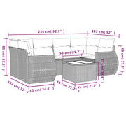 Set Divani da Giardino 7 pz con Cuscini Beige in Polyrattan