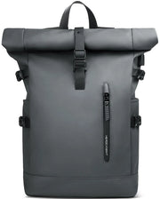 Zaino Rolltop Grande 23 L Zaino Impermeabile per Laptop da 15,6 Pollici con Porta USB Zaino per Scuola Zaino Leggero per Bicicletta Zaino Anti-Furto per Viaggi Zaino per Ufficio Università Tempo Libero - Grigio