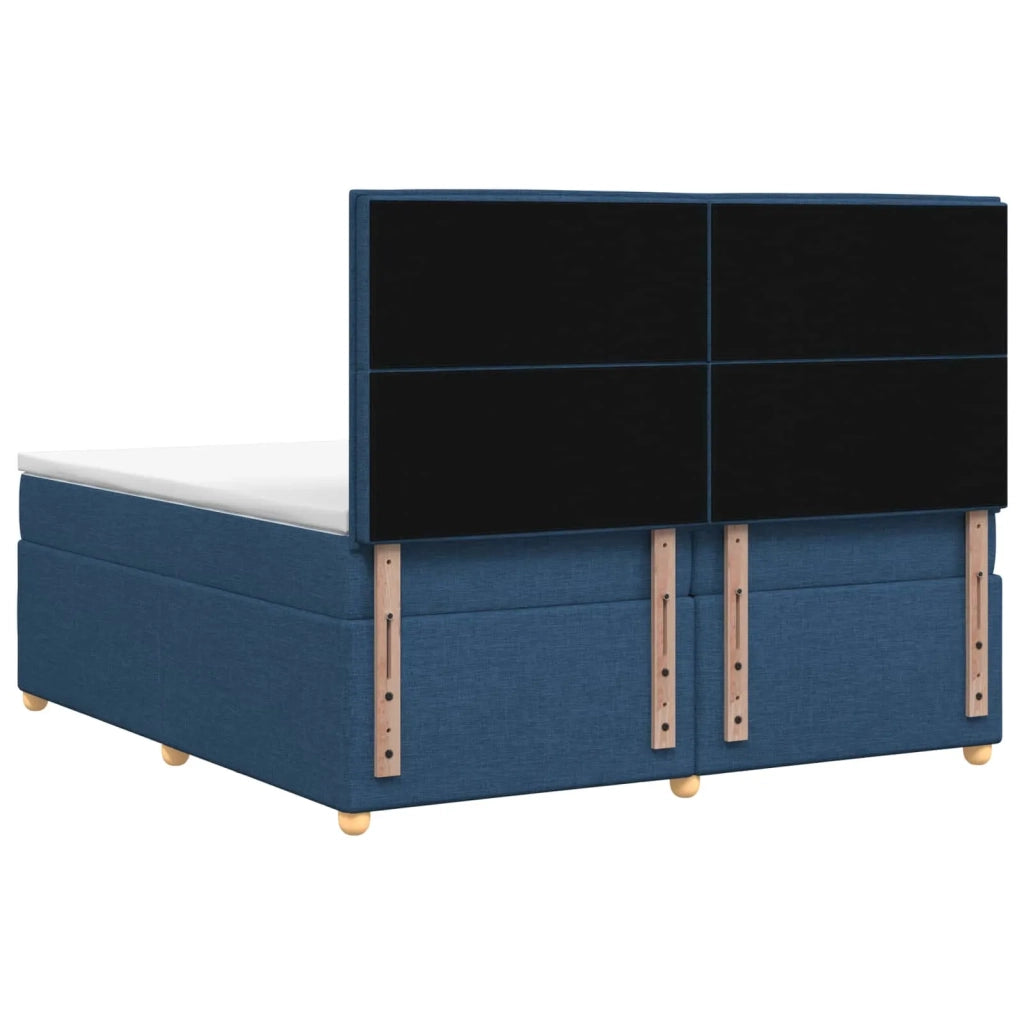 Letto box spring con materasso Blu 200 x 200 cm Tessuto 3453962