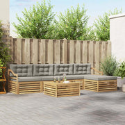 Set di divani da esterno 6 pz Bianco e Grigio Chiaro Poliestere 3390381