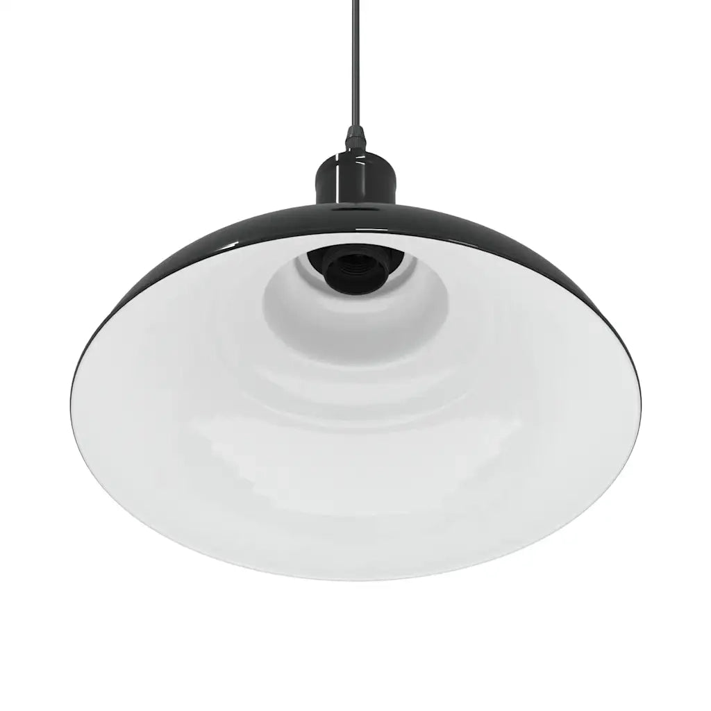 Lampada a Sospensione Regolabile E27 Nero Lucido ?31 cm Metallo CFW4431406