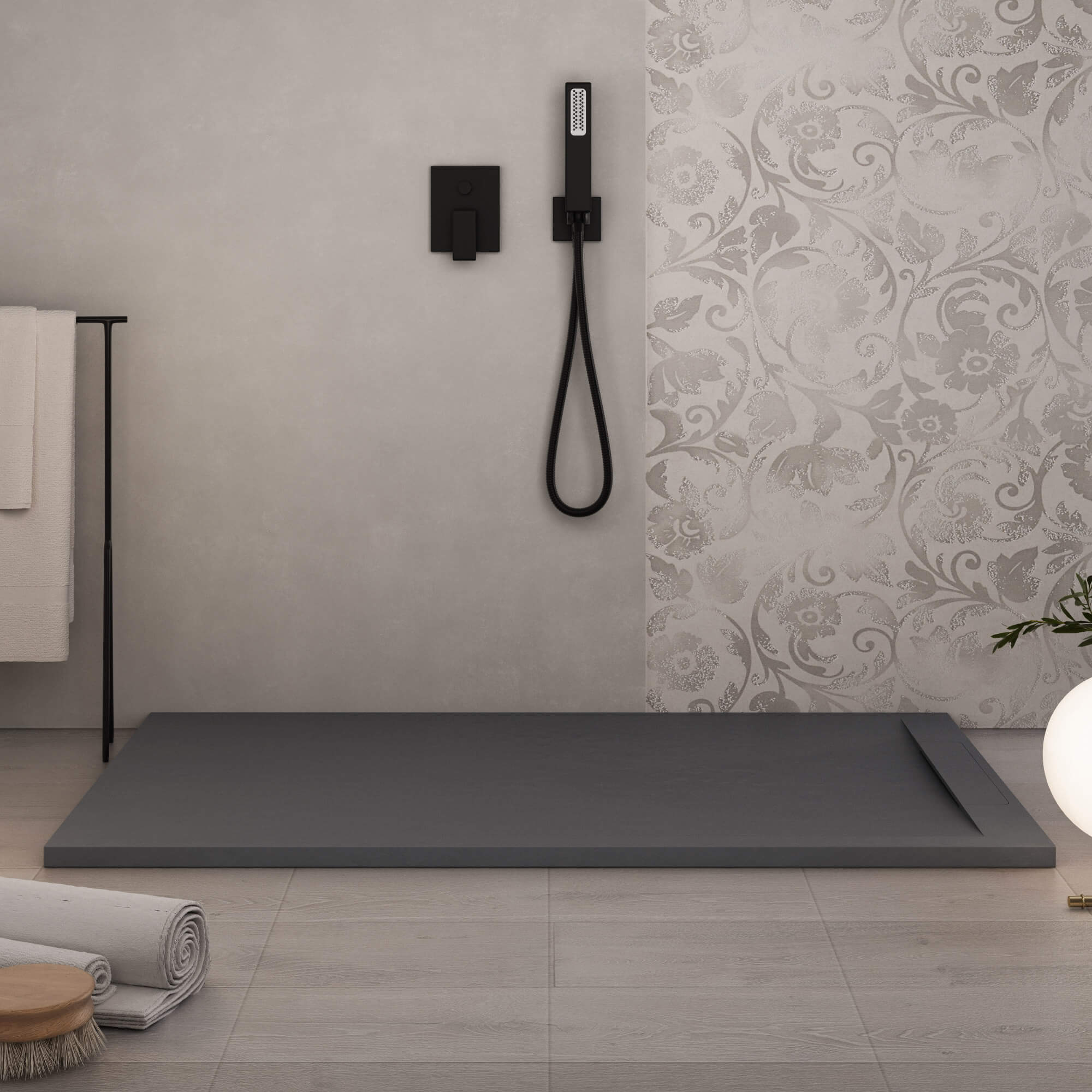 Piatto Doccia in Pietra 70x200 cm Bonussi Ardesia Calcutta Antracite