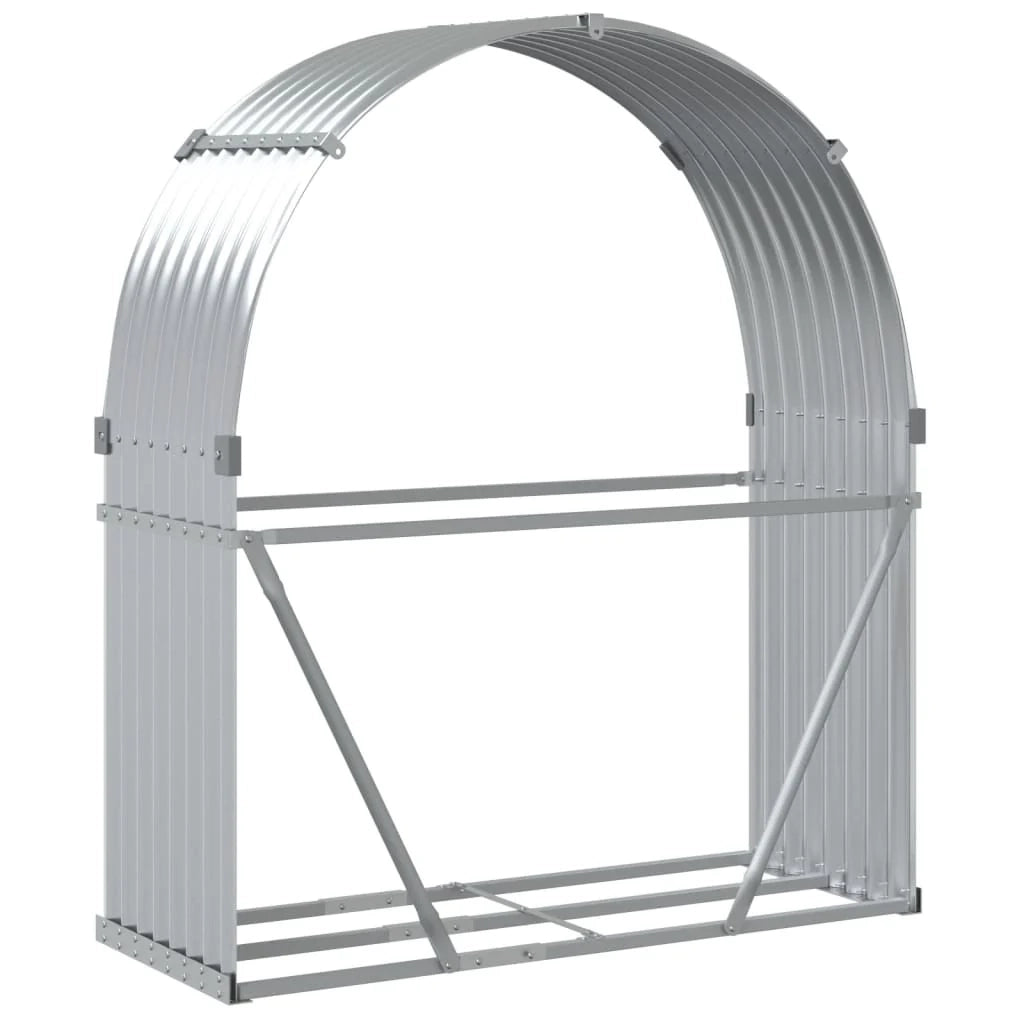 Portalegna argento 120 x 45 x 140 cm acciaio zincato Argento 02_0043790