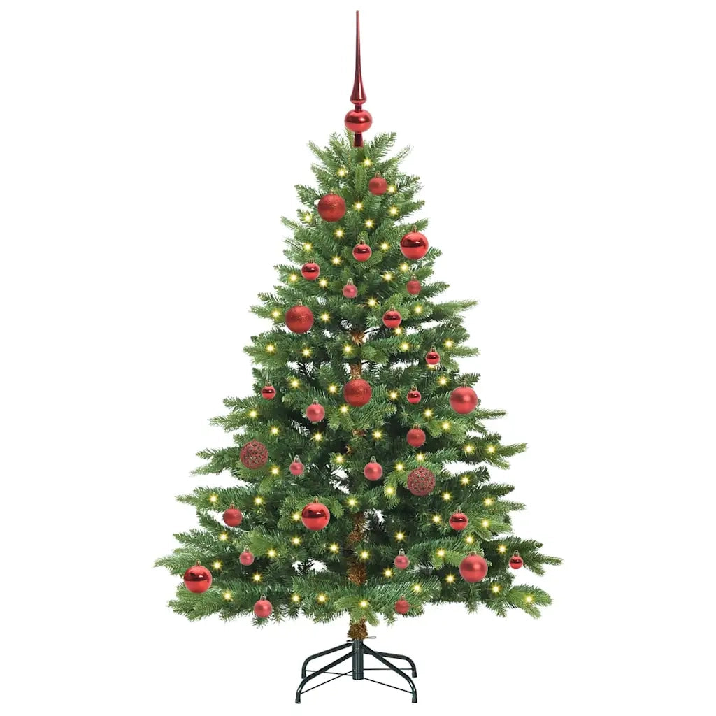 Albero di Natale Artificiale-Albero Natalizio con 150 LED Verde 150 cm PE e PVC 176740