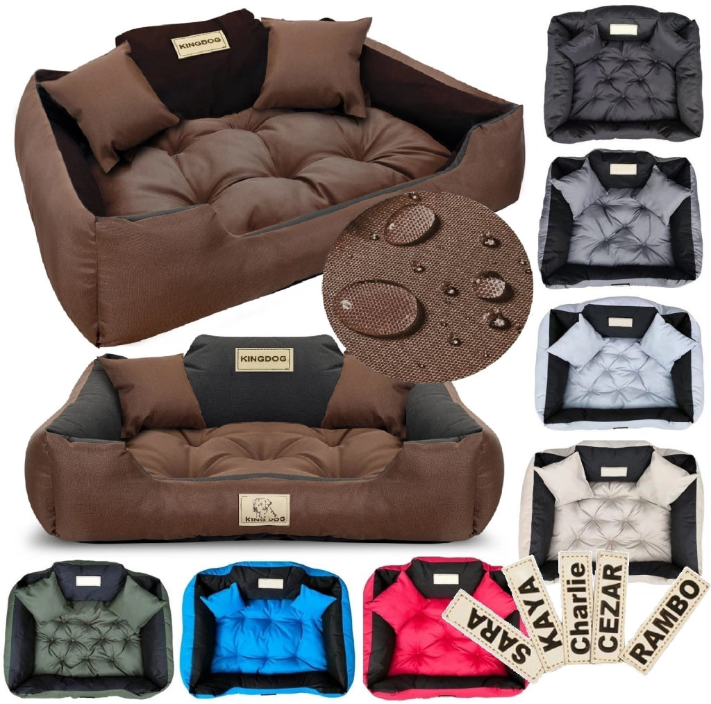 AIO FACTORY 55x45 cm KINGDOG Cuccia per cani impermeabile personalizzabile Marrone