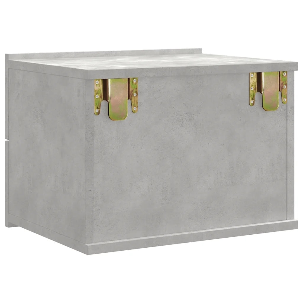 Comodino | Armadio da Notte | Mobiletto da notte Grigio Cemento 40x30x30 cm in Legno Multistrato