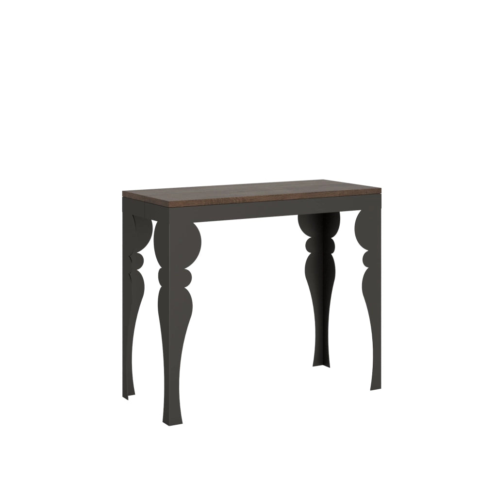Consolle Allungabile 90-300x40x77 cm in Nobilitato Marrone