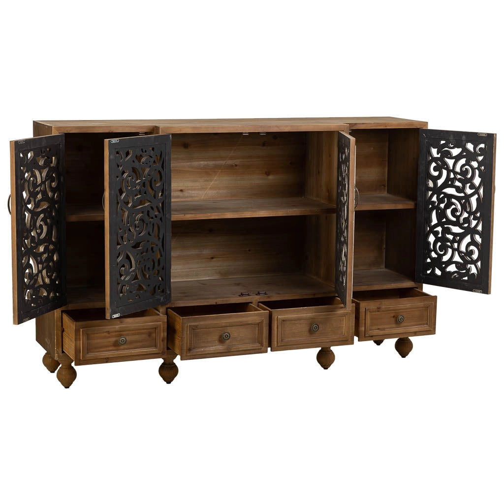 Credenza in legno marrone 160x42x102h