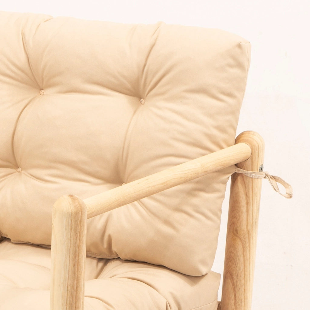 Frigento, set Tavolo e Sedie 4 Posti, Marrone Crema