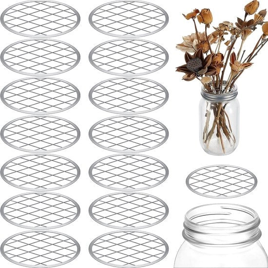 Insert per coperchio di vaso, per vasi di grandi dimensioni, coperchio di vaso metallico con griglia e gusci di pollo (15 pezzi)