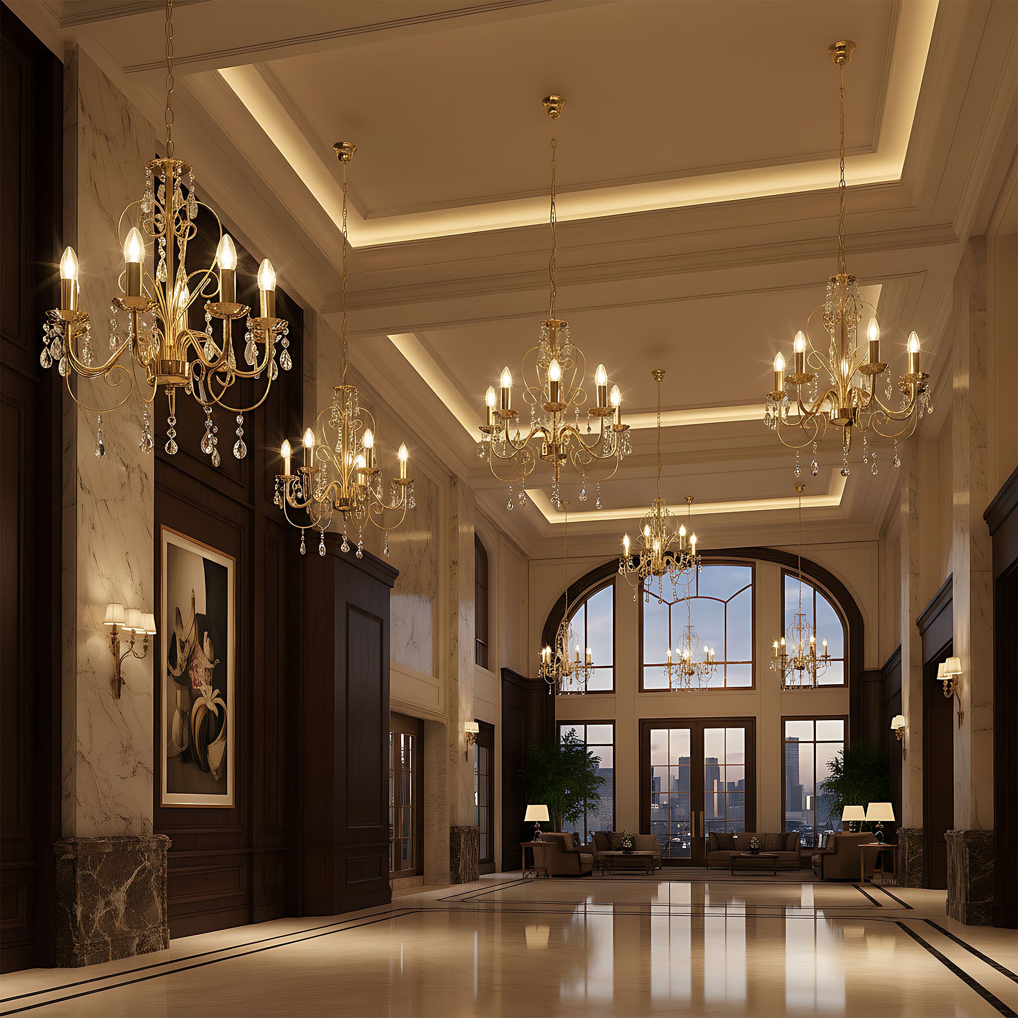 Lampada Da Soffitto Ebt009-5cp Gold