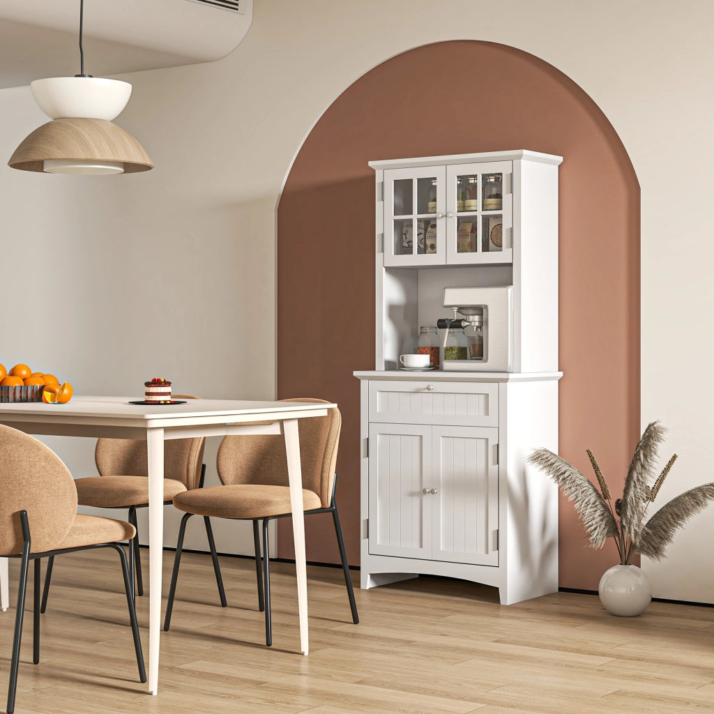 Armadio Dispensa ¨C zephmum ¨C Bianco, MDF, 68.6x40x164 cm
