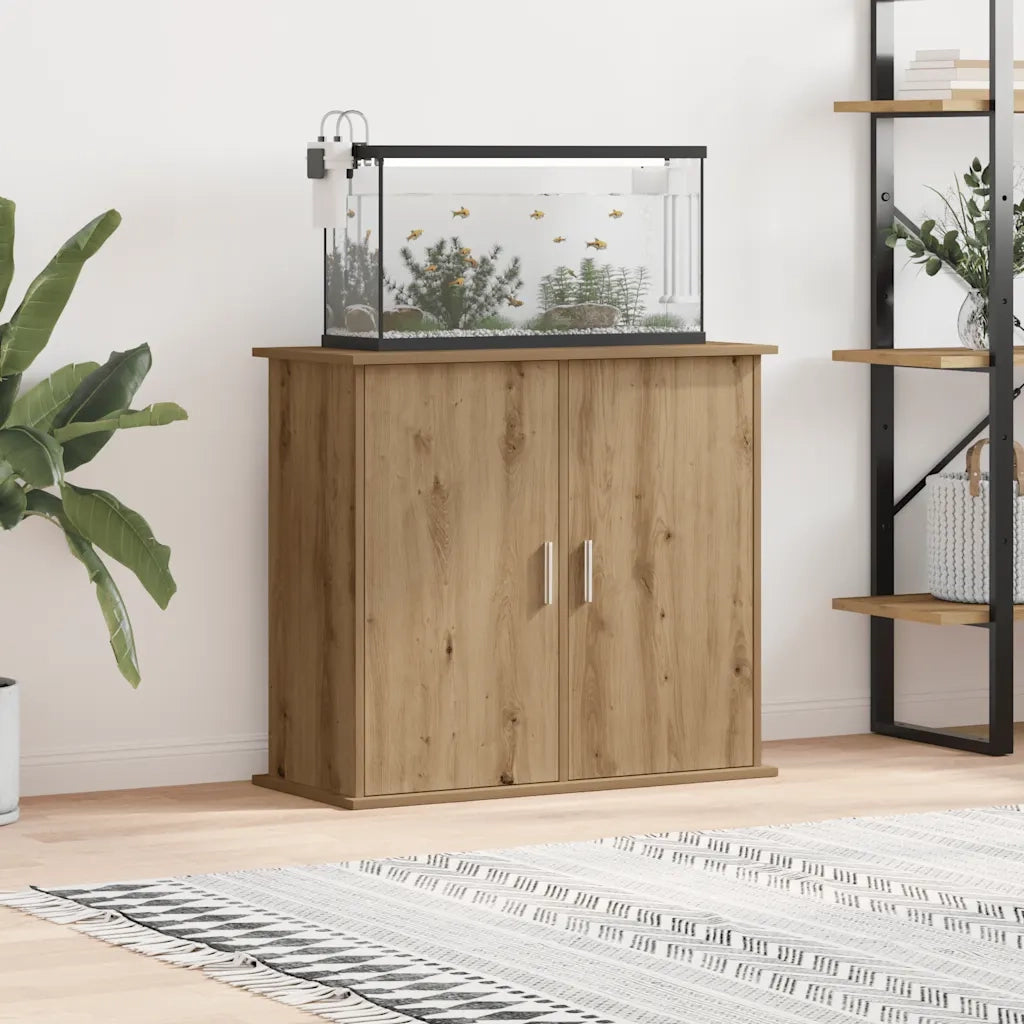 vidaXL Supporto Acquario 81x36x73 cm Multistrato Rovere Artigianale
