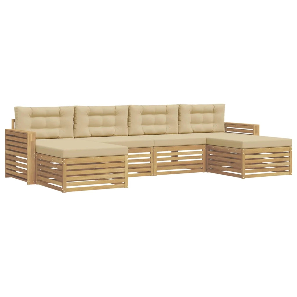 Set di divani da esterno 6 pcs Bianco e Beige 3390933