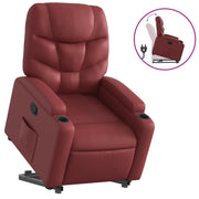 Poltrona | Sedia Relax Alzapersona Reclinabile Rosso Vino in Similpelle
