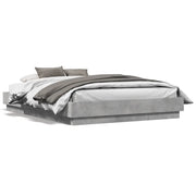 Letto matrimoniale | Letto per adulti | Giroletto Grigio Cemento 120x190 cm in Legno Multistrato