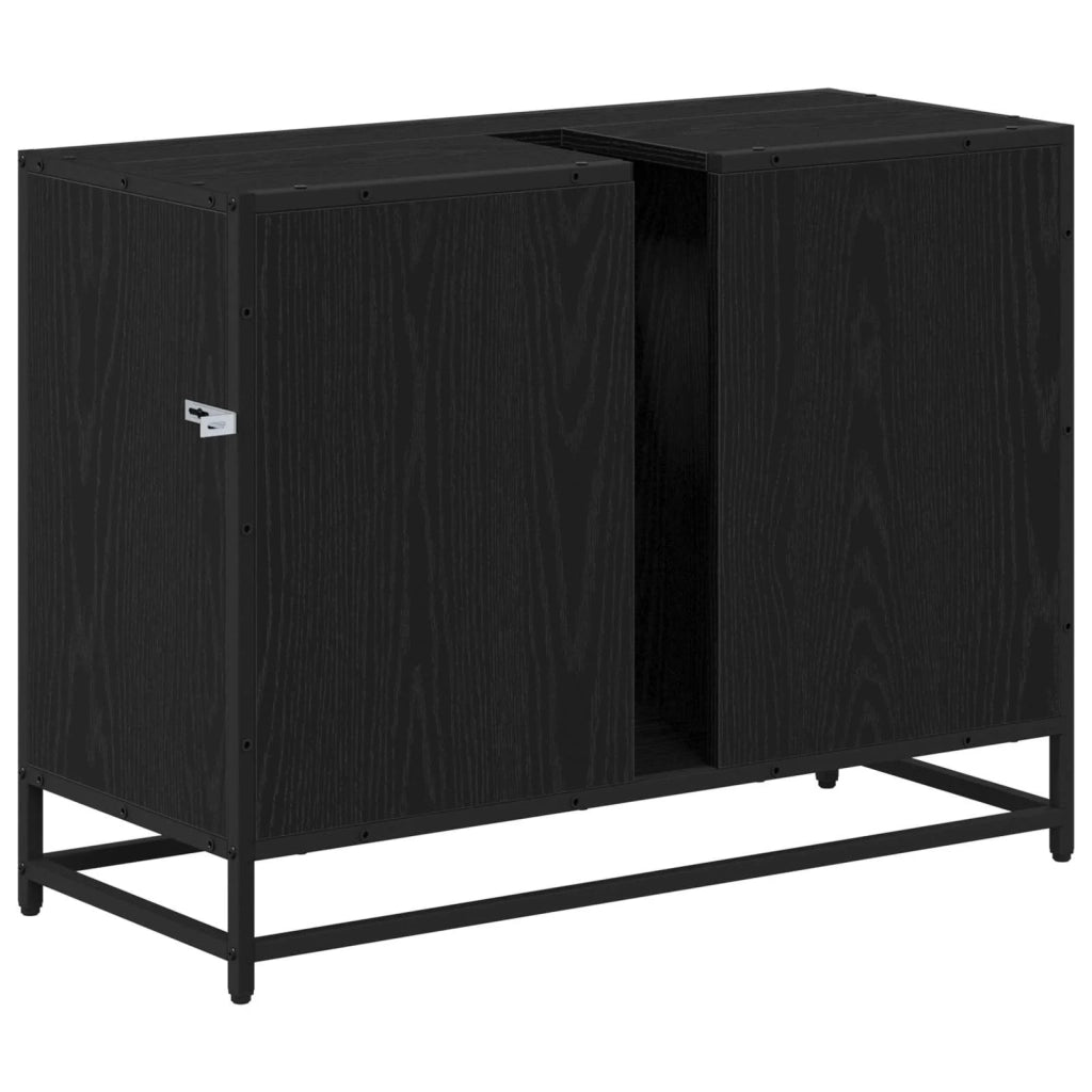 Mobile da Bagno Rovere Nero 80 x 33 x 60 cm Legno multistrato 883633