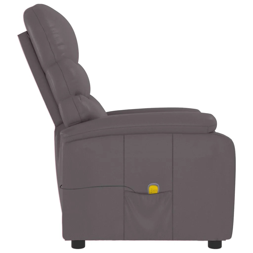 Poltrona Massaggio Reclinabile Grigia in Similpelle cod mxl 51552