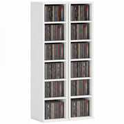 Armadio colonne per CD e DVD ¨C zephmum ¨C 12 ripiani, bianco, 21x22.5x88.5 cm