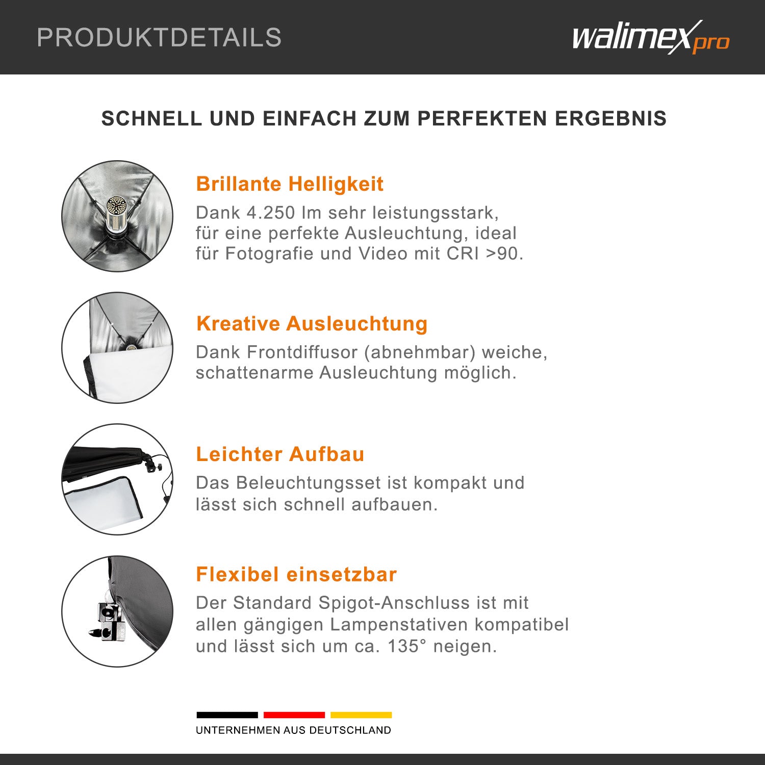 Set Softbox rettangolare 40 x 60 cm con LED 35 W Treppiede per luci FT-8051 fino a 260 cm, luce diurna 5000 K per studio foto set fotografico