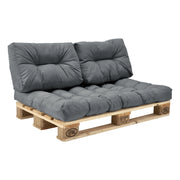 [en.casa] Cuscini per paletta euro-sofá tavolozze - set di 3 - cuscino seduta + cuscino schienale [grigio chiaro] Divano