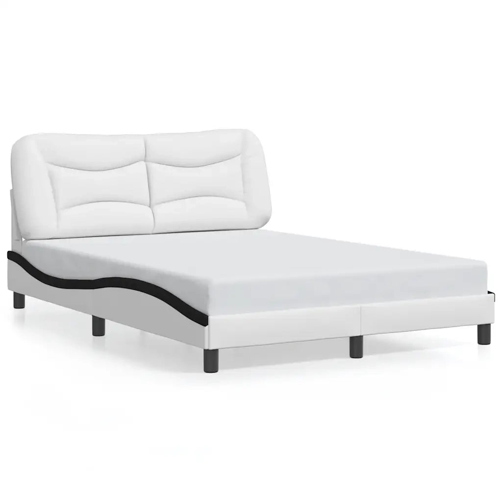 Giroletto senza Materasso Hvar Bianco e Nero 140x190 cm in Similpelle 3208001