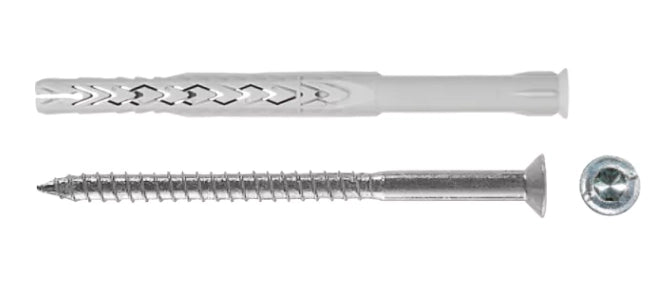 SXRL 10X160 WT ls FISCHER - TASSELLO PROLUNGATO IN NYLON CON VITE A TESTA SVASATA PIANA ED IMPRONTA TORX
