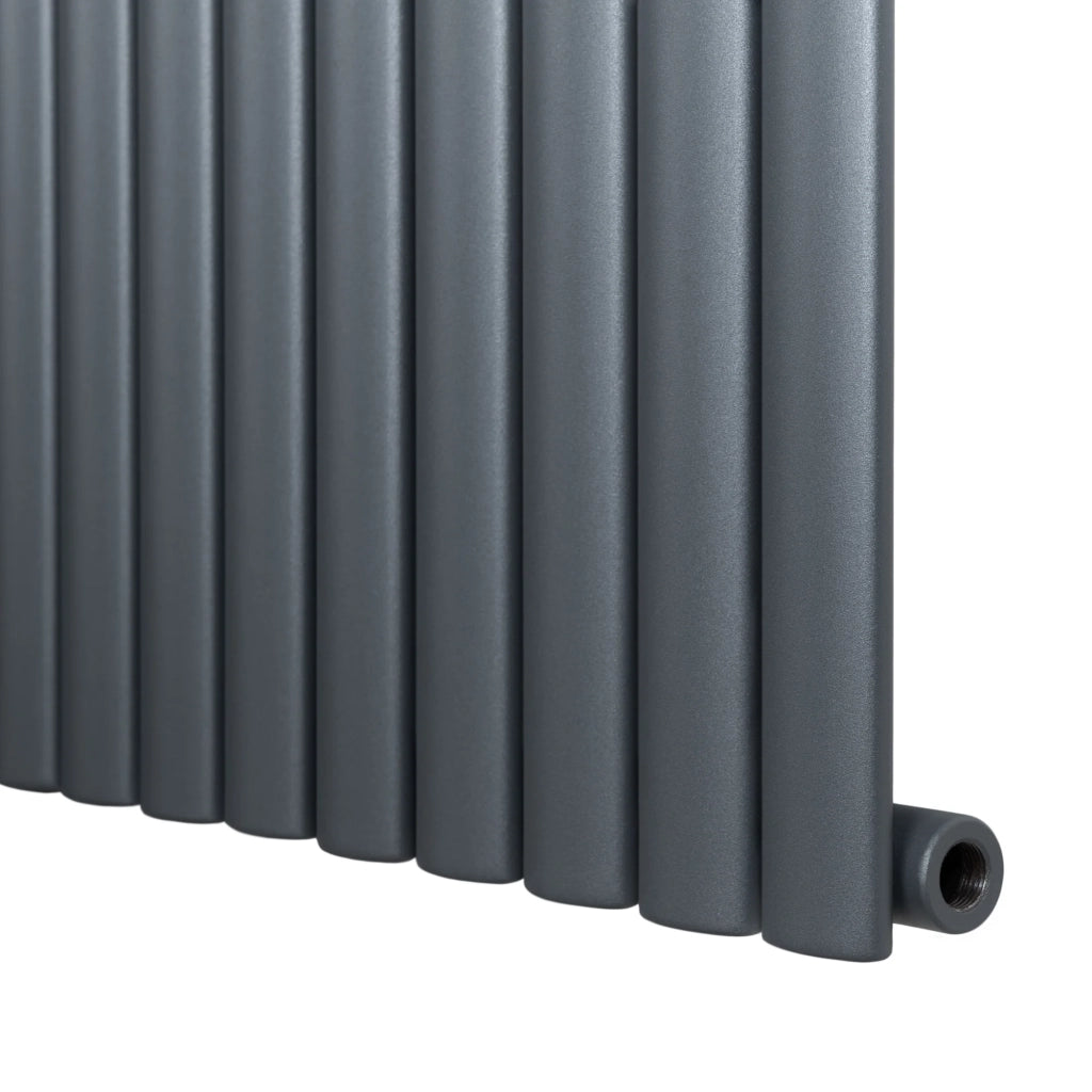 Radiatore Orizzontale Design Ovale Colonna Singola Antracite 600x1620 mm