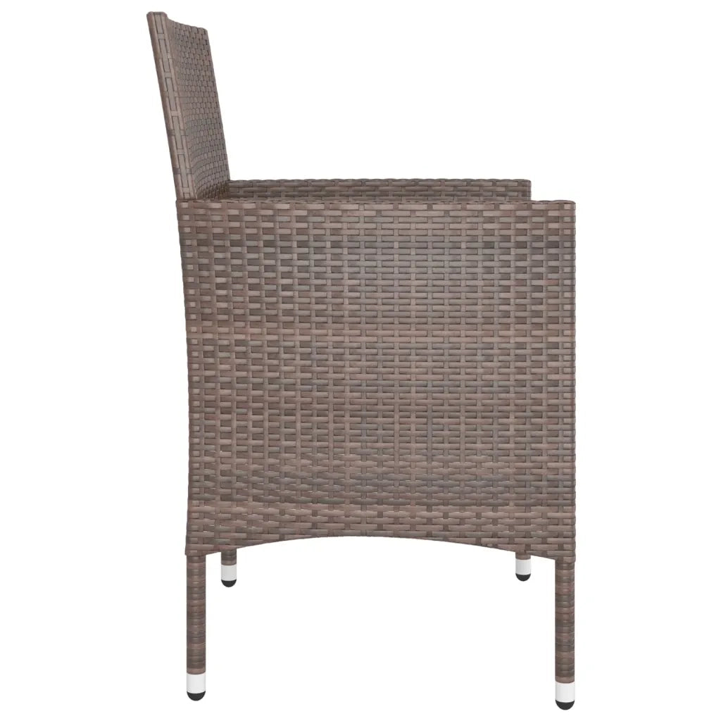 Set Sedie da Giardino e Poggiapiedi 4 pz in Polyrattan Marrone 310613
