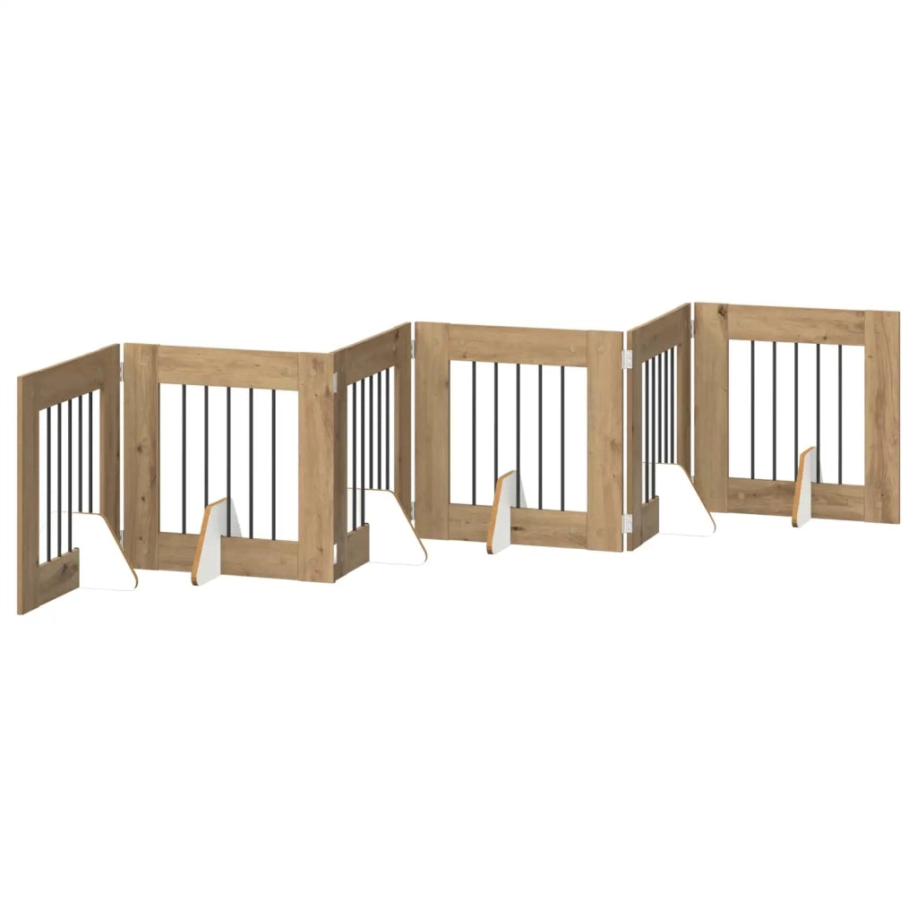 Cancello per cani pieghevole con supporti 6 pz 362 cm 892162
