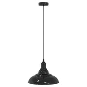 Lampada a Sospensione Regolabile E27 Nero Lucido ?31 cm Metallo CFW4431406
