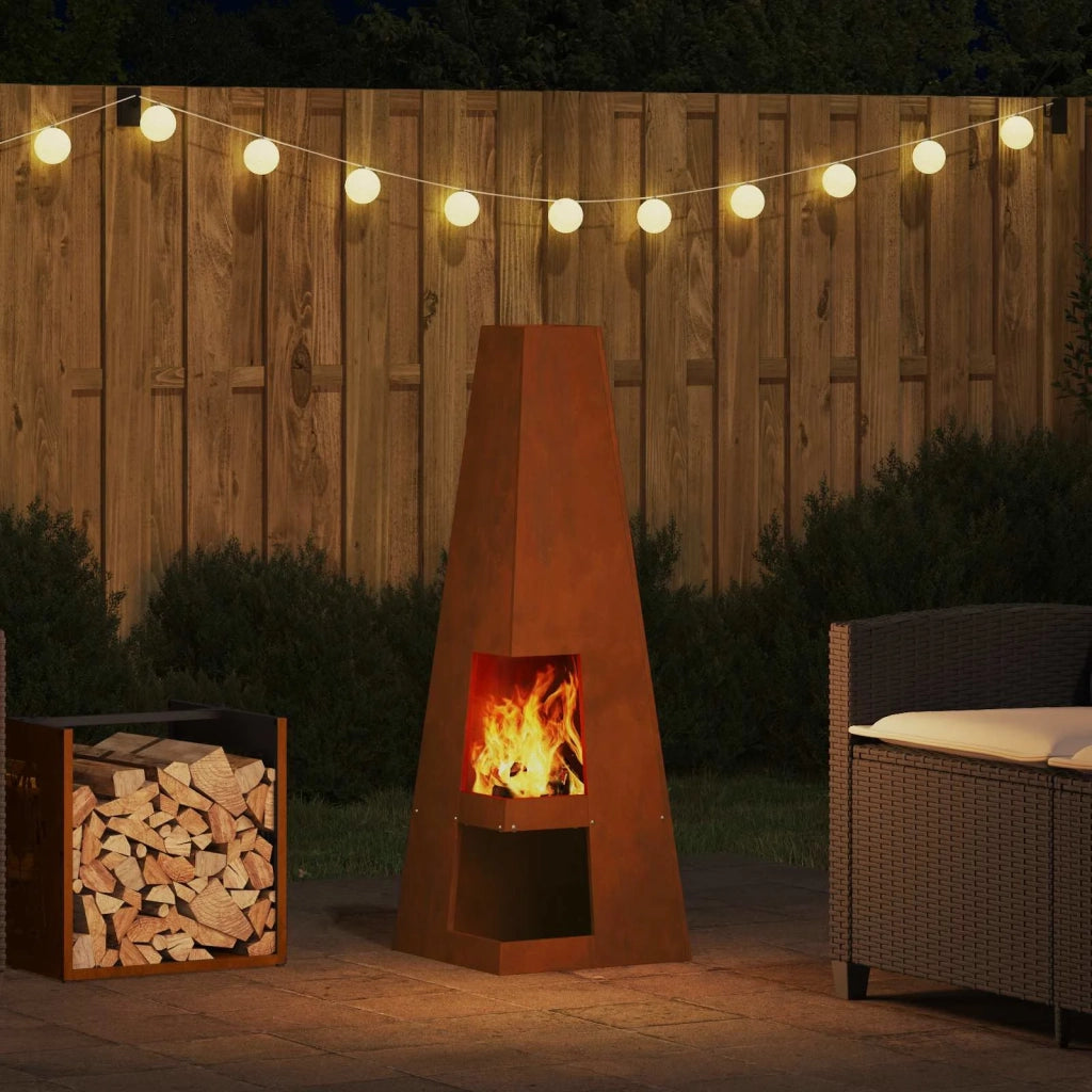 Focolare Marrone 35 x 35 x 100 cm Acciaio CorTen CFW6623377