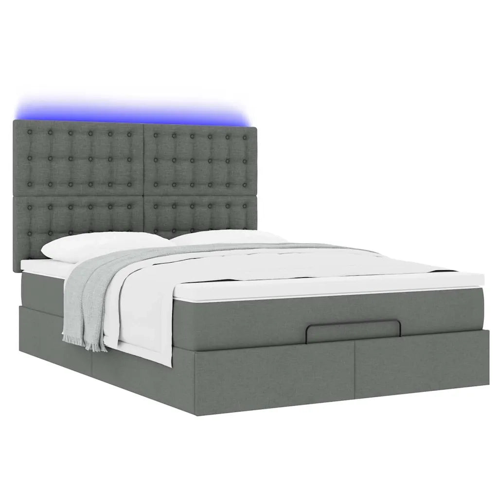 Struttura Letto Pouf con Materasso 140x200 cm in Tessuto 3314177