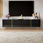 Mobile TV brillante - Xylo - 4 porte modern e sobrio Nero e Oro