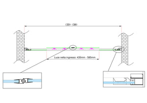 Porta doccia vetro 6 mm con apertura centrale a 4 ante per installazione in nicchia Altezza 190 cm 133-138 REGOLABILE
