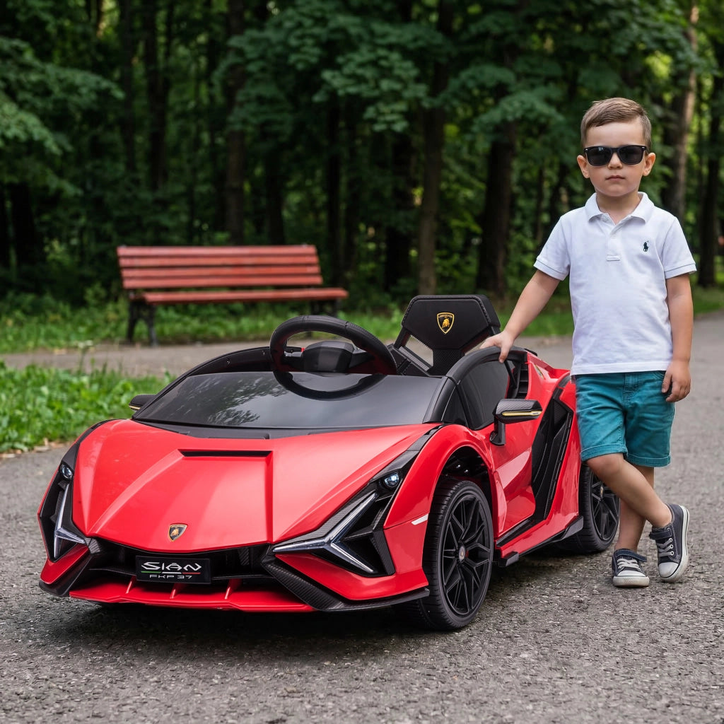Auto Elettrica Bambini 12V Lamborghini SIAN ¨C zephmum ¨C Rosso con Telecomando