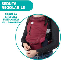 CHICCO MARSUPIO NEONATI MYAMAKI FIT COLOR BORGOGNA MAX 15 KG CON SEDUTA E PANNELLO REGOLABILI SUPPORTO SCHIENA E COLLO LEAF