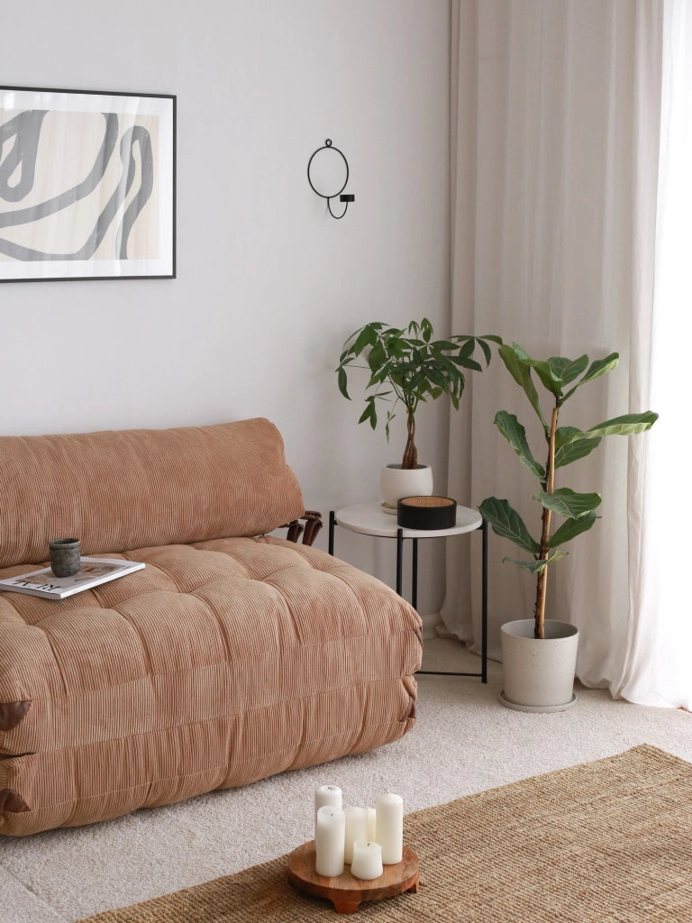 Divano letto in tessuto "Fold" a 2 posti - 120 x 75 x 79 cm - Marrone