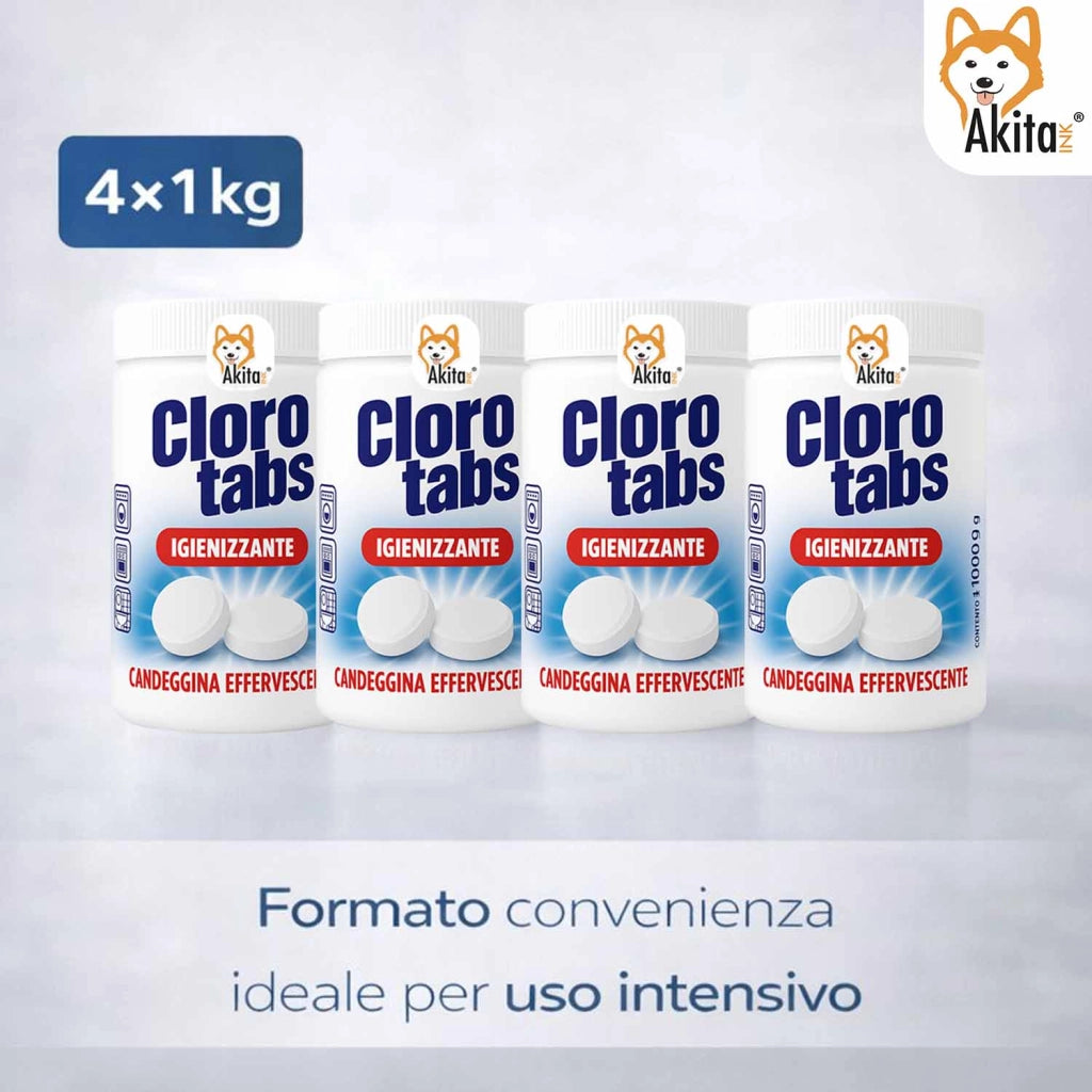 Akitaink Cloro Tabs 4kg Pastiglie Multiuso Candeggina