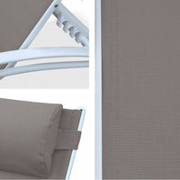 Set di 2 lettini prendisole in alluminio textilene, multiposizione,