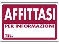 cartello segnaletico affittasi  cm. 30x20 cod:ferx.vit7782